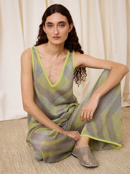 Top lurex multicolor verde