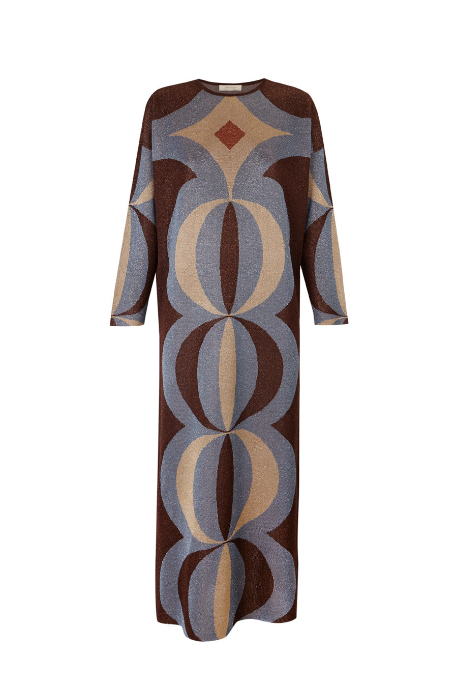 Vestido de jacquard en lurex azul