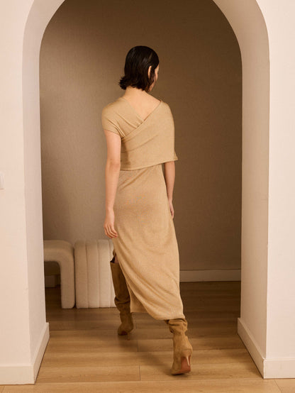 Vestido dorado de lurex