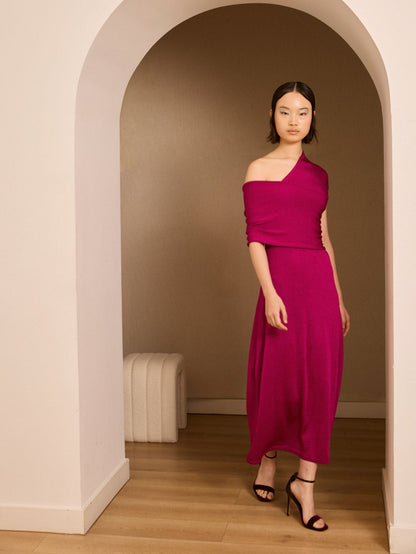 Vestido fucsia de lurex