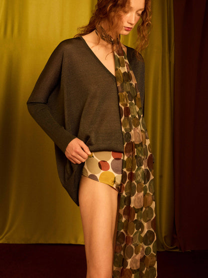 Jersey de lurex pico plomo