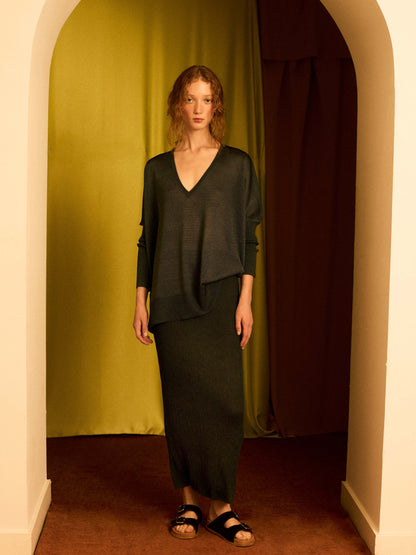 Jersey de lurex pico plomo