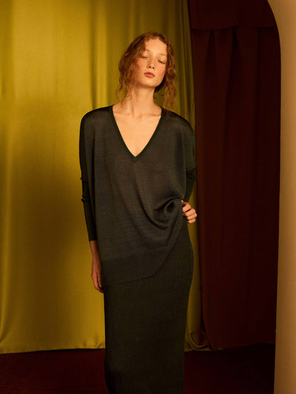 Jersey de lurex pico plomo