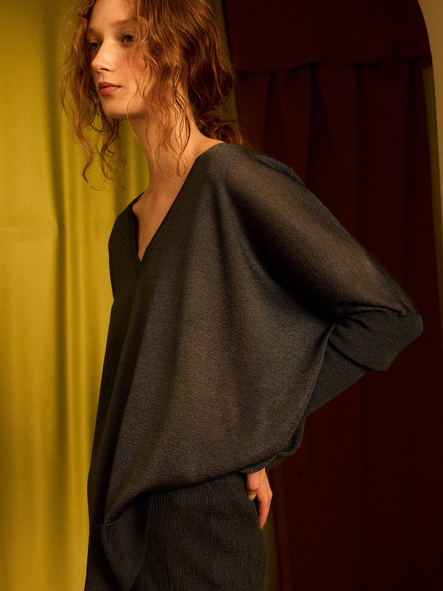 Jersey de lurex pico plomo