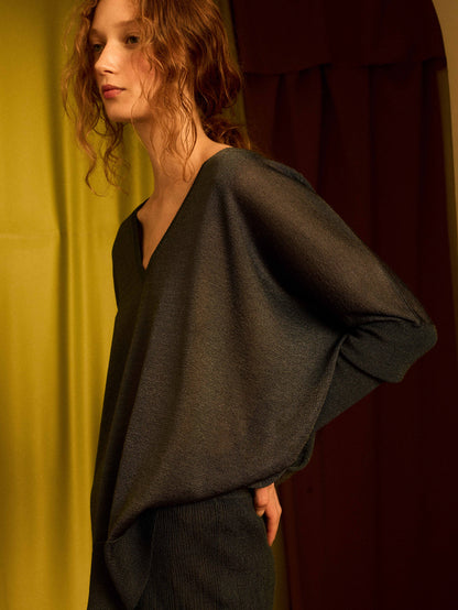 Jersey de lurex pico plomo