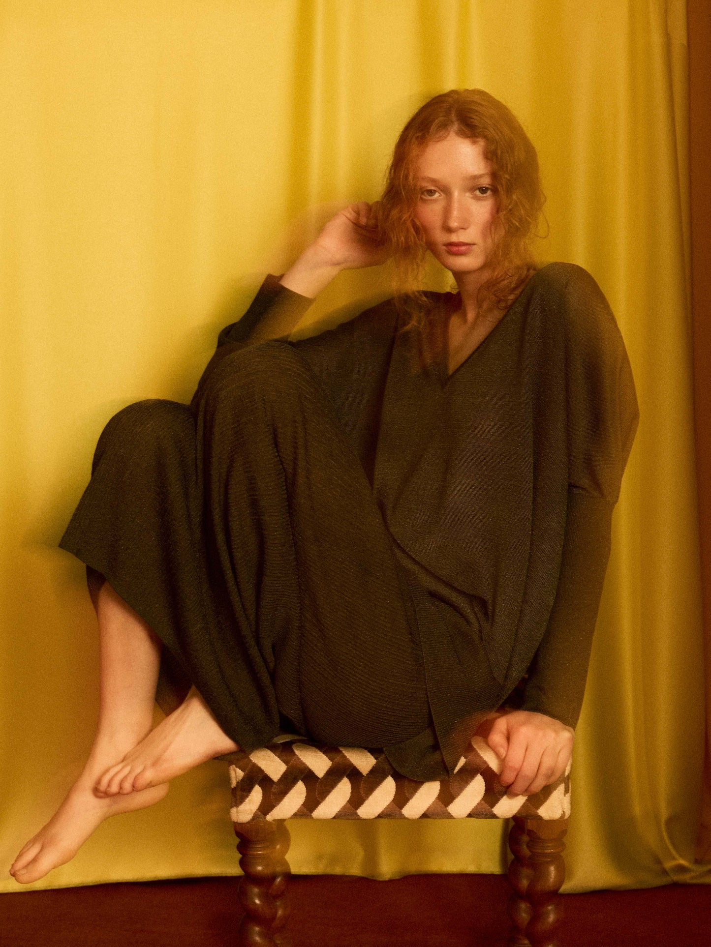 Jersey de lurex pico plomo