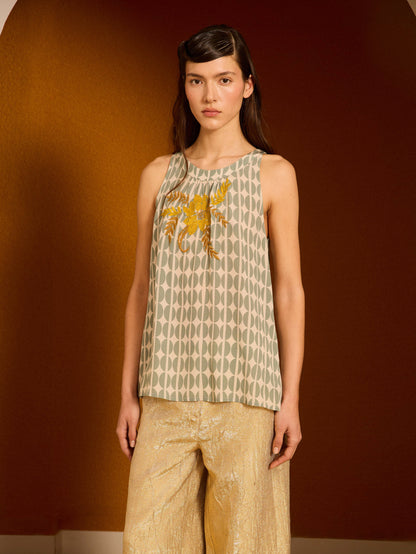 Blusa grangos café celeste