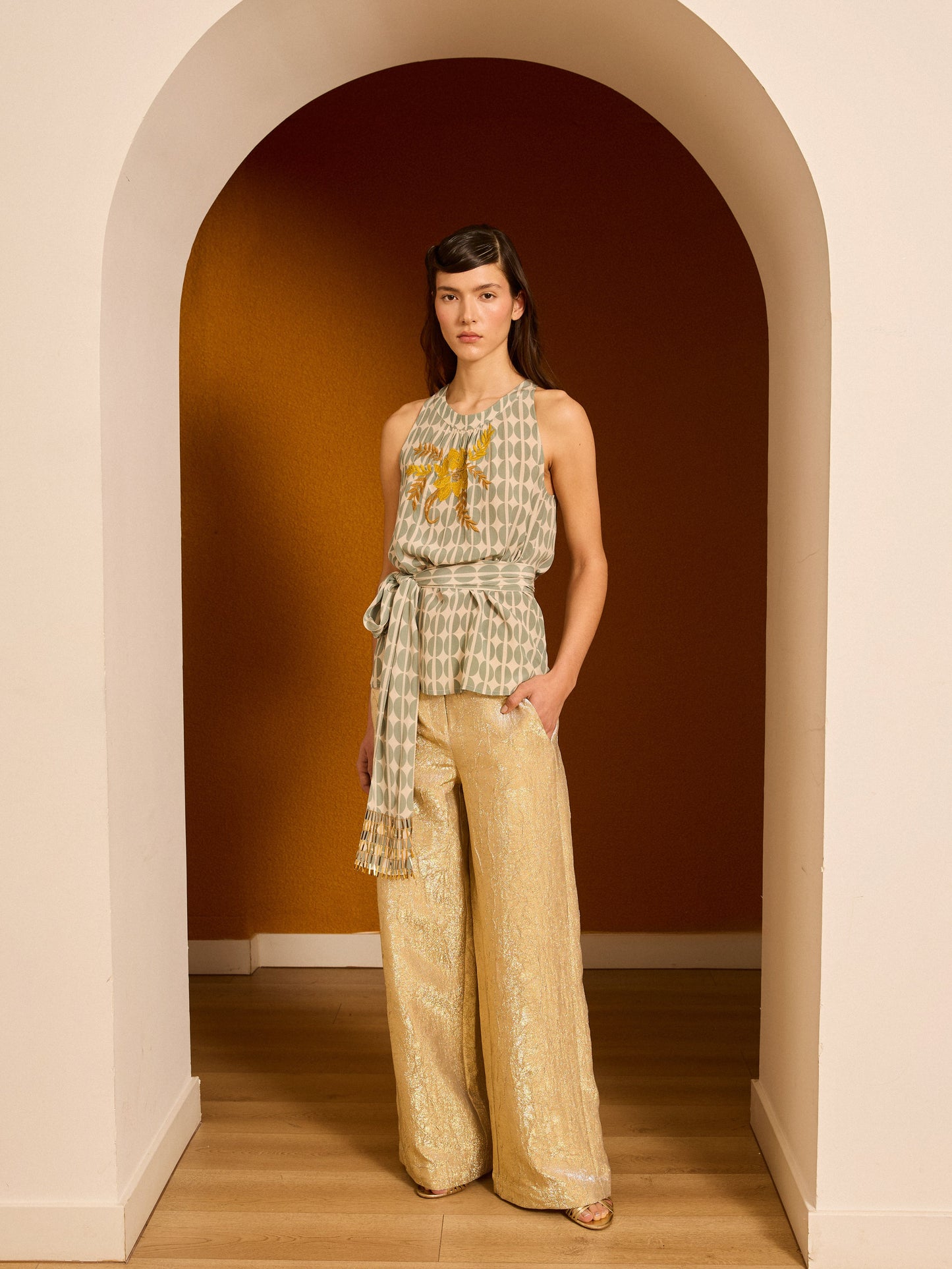 Blusa grangos café celeste