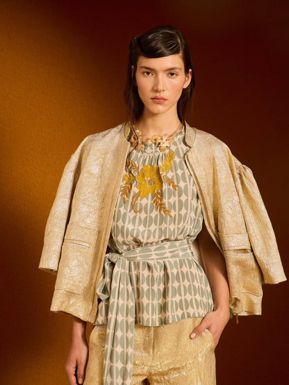 Blusa grangos café celeste