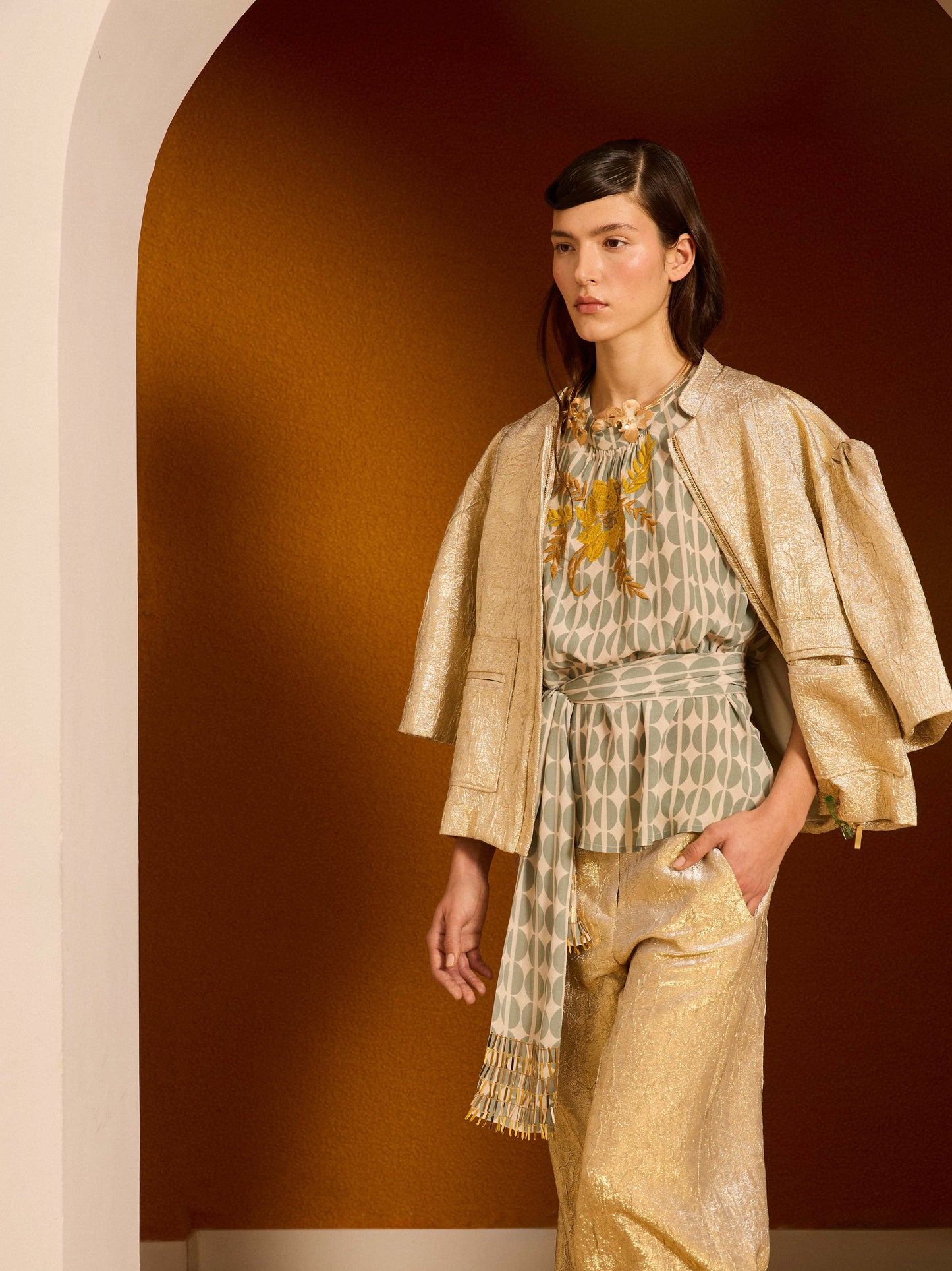 Blusa grangos café celeste