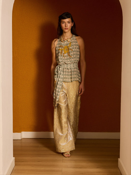 Blusa grangos café celeste