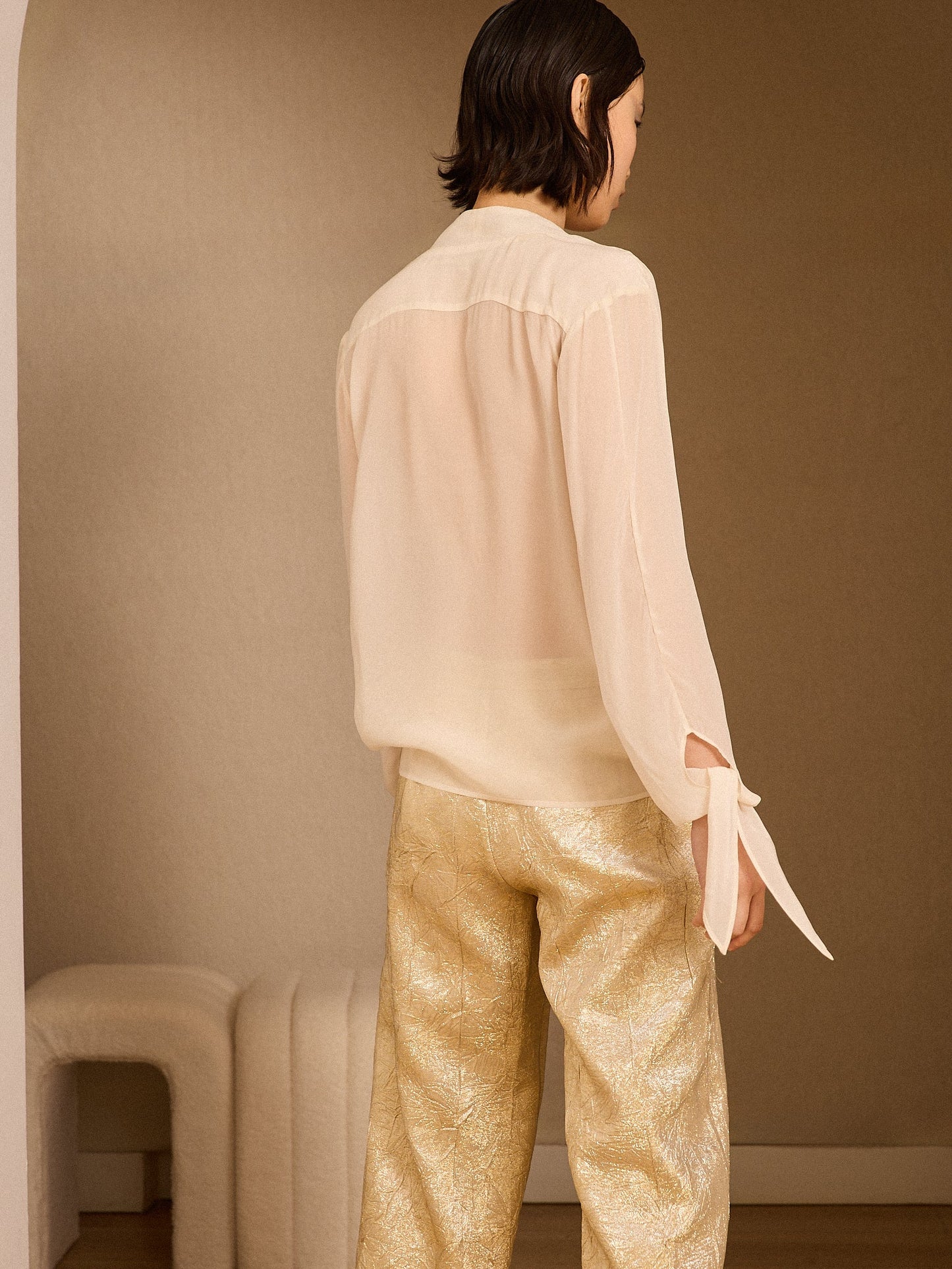 Blusa cruzada marfil