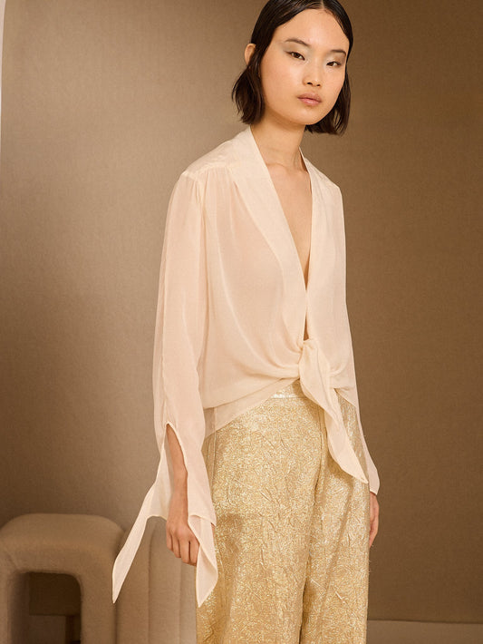 Blusa cruzada marfil