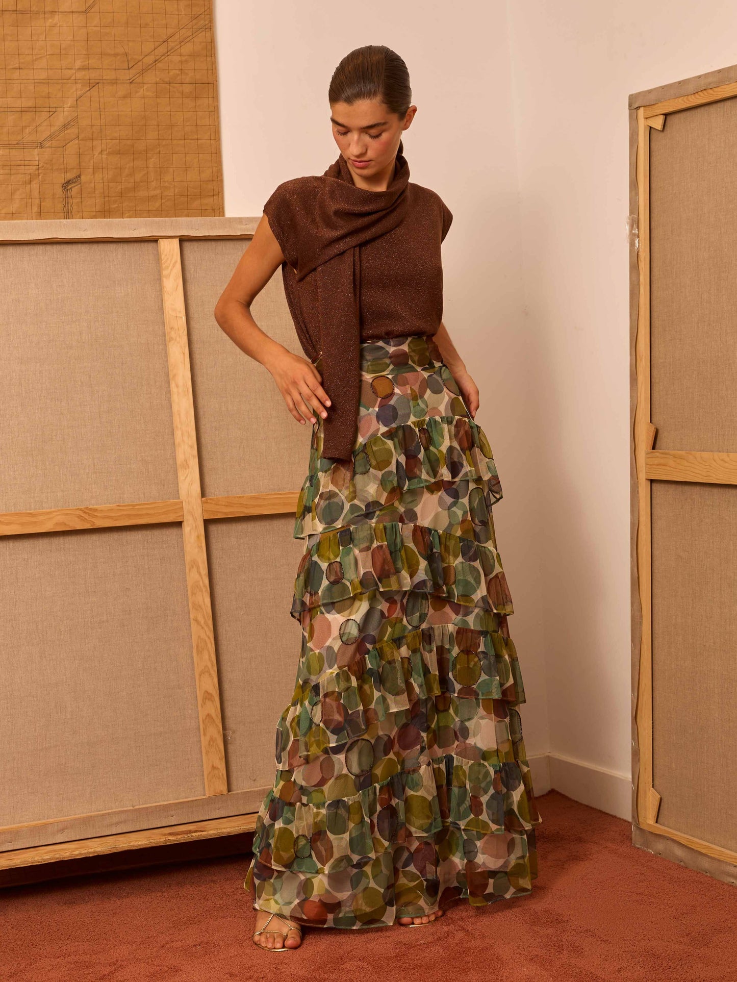 Falda de tul círculos