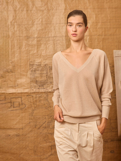 Jersey doble pico beige