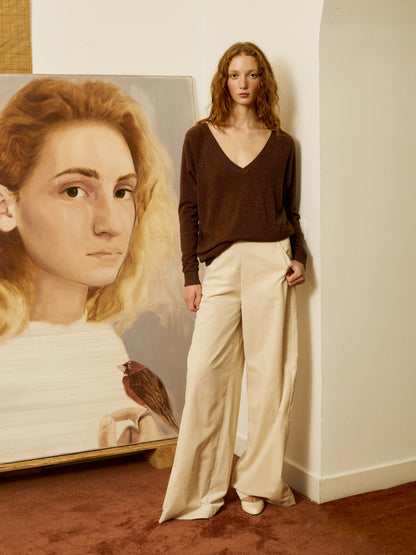 Jersey doble pico marrón