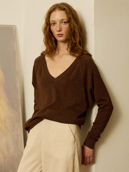 Jersey doble pico marrón