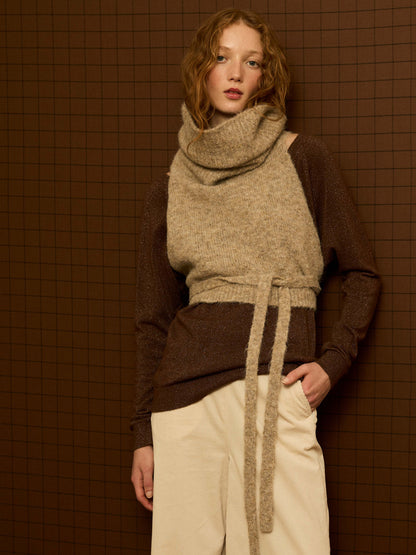 Jersey doble pico marrón