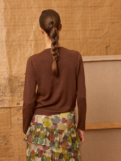 Jersey cuello caja marrón