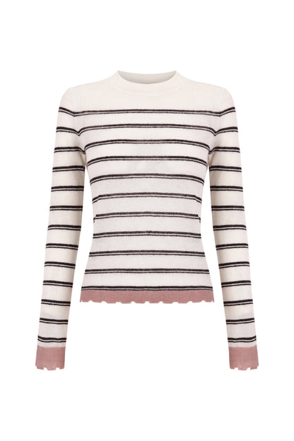 Jersey blanco de rayas