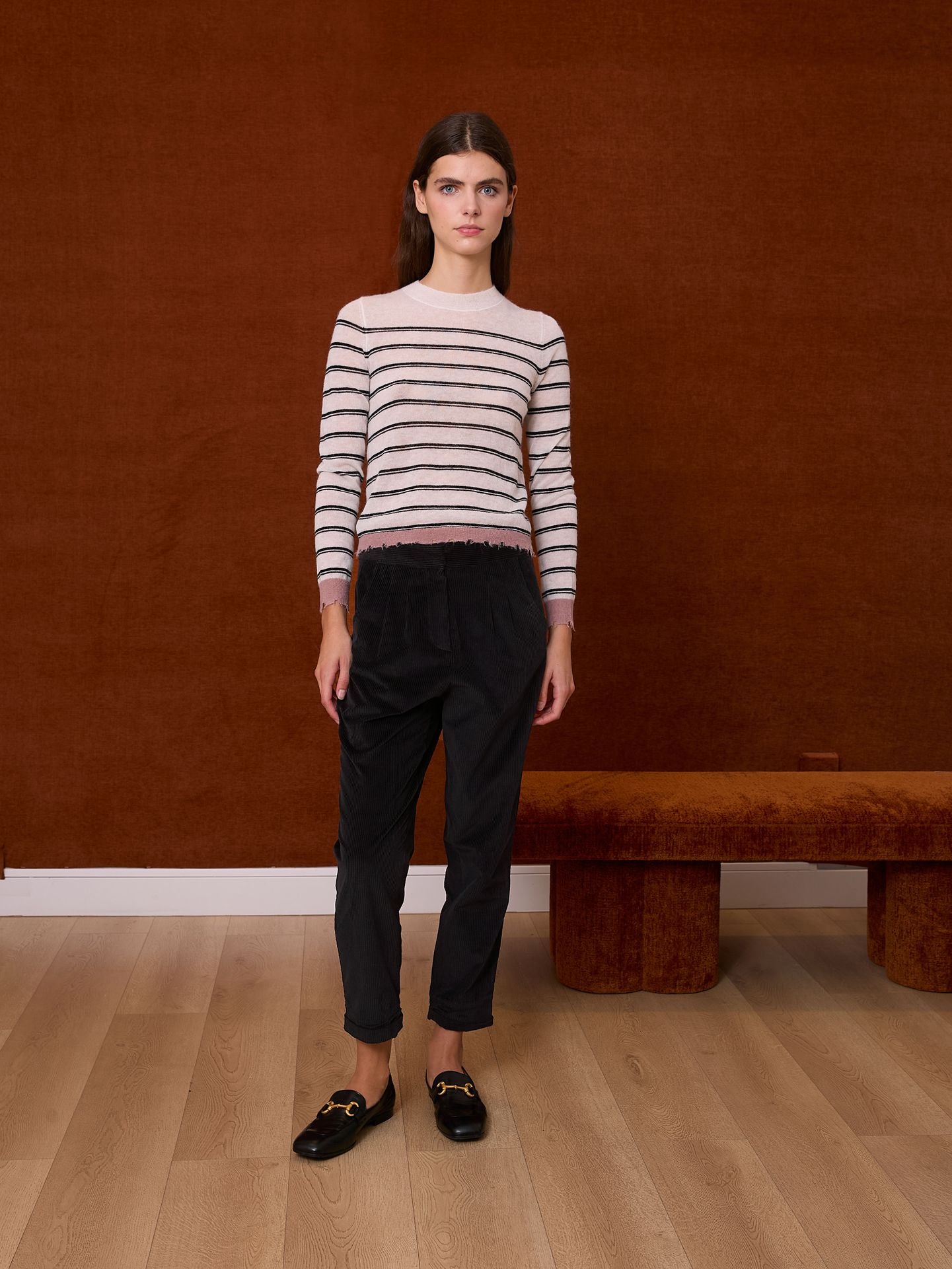 Jersey blanco de rayas