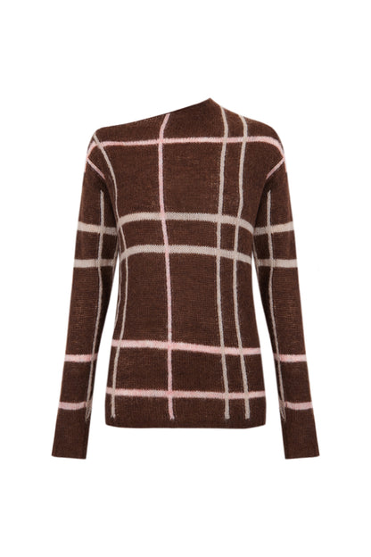 Jersey de cuadros color marrón