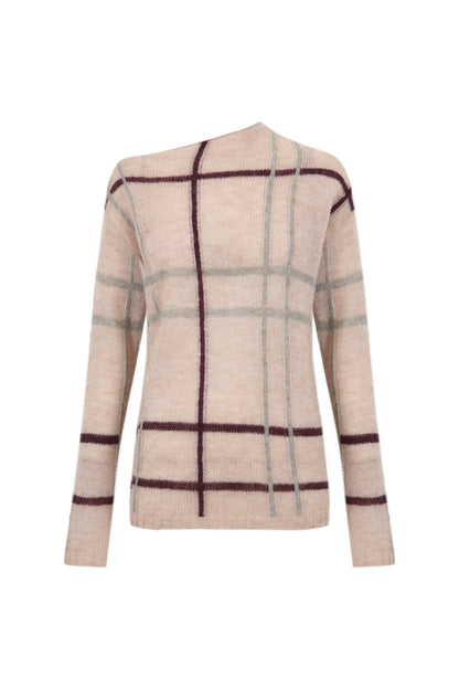 Jersey de cuadros color crudo