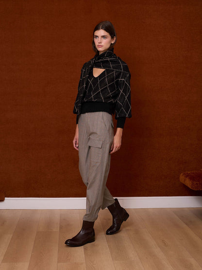 Pantalón globo príncipe de gales