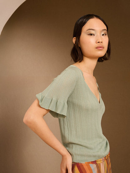 Jersey de pico verde agua