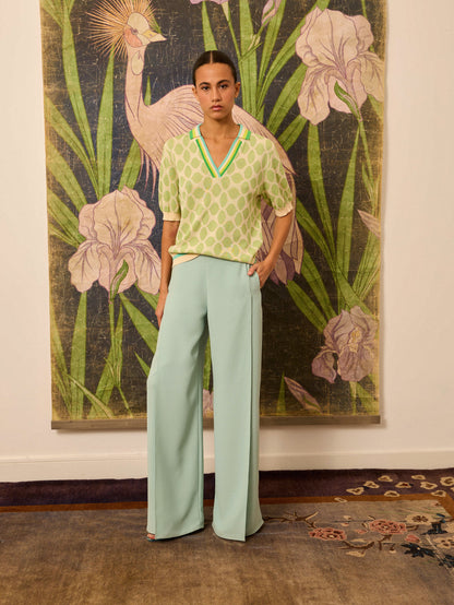 Pantalón crep celeste