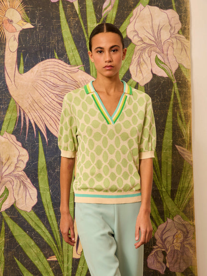 Jersey con intarsia verde