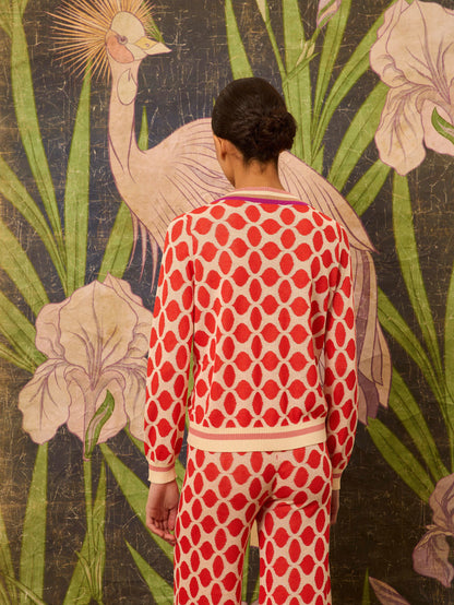 Chaqueta con intarsia coral