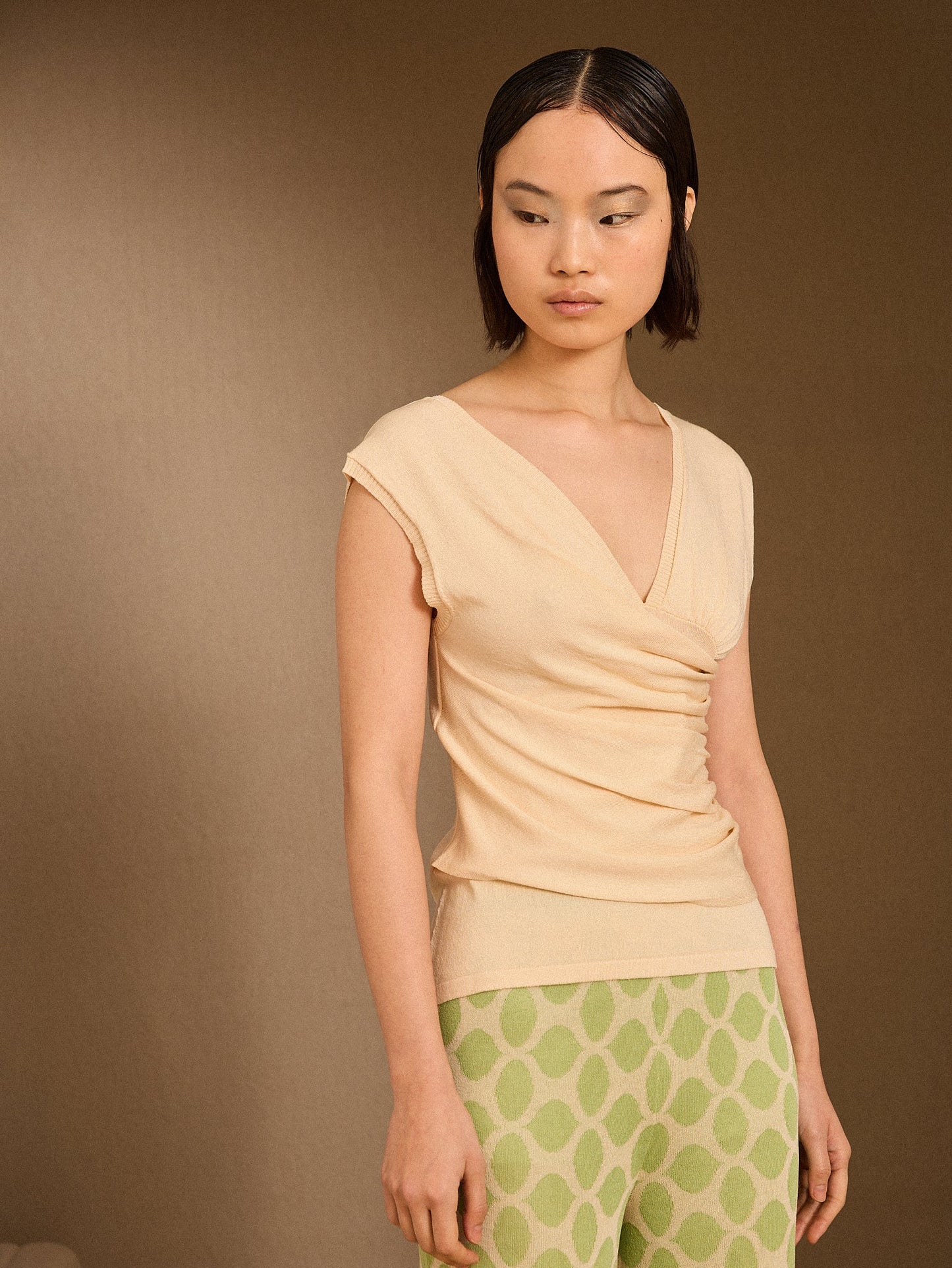 Top frunces vainilla