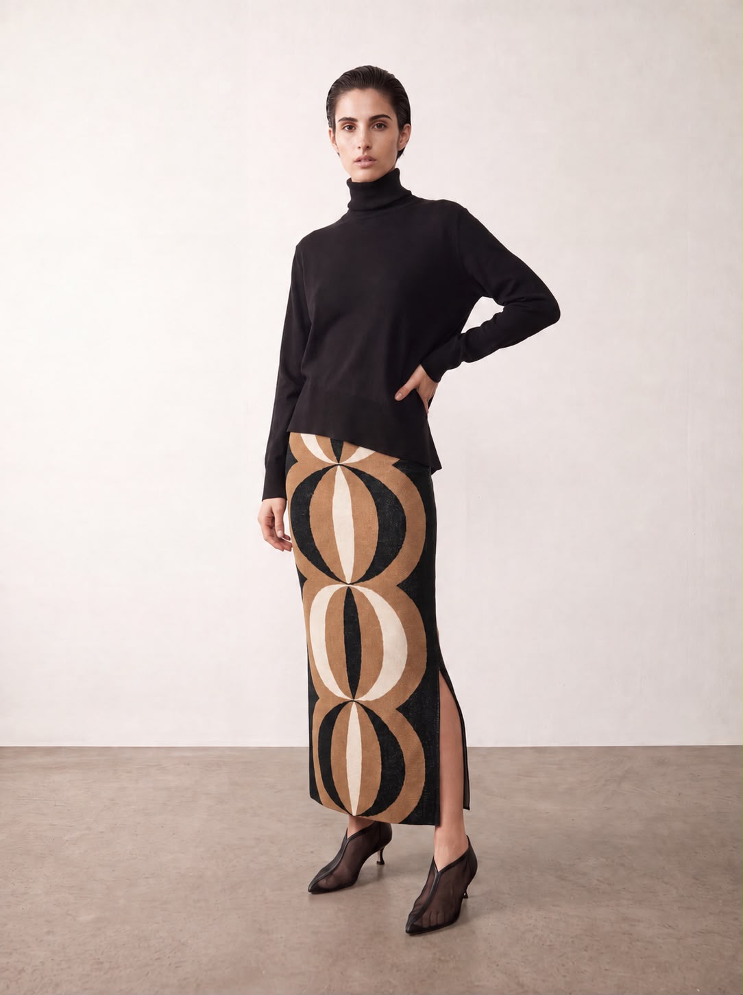 Jersey cuello alto negro