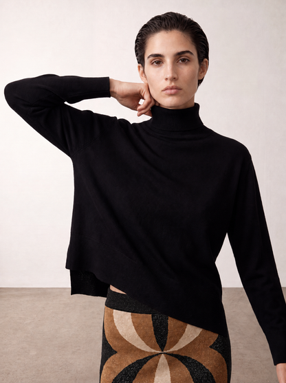 Jersey cuello alto negro