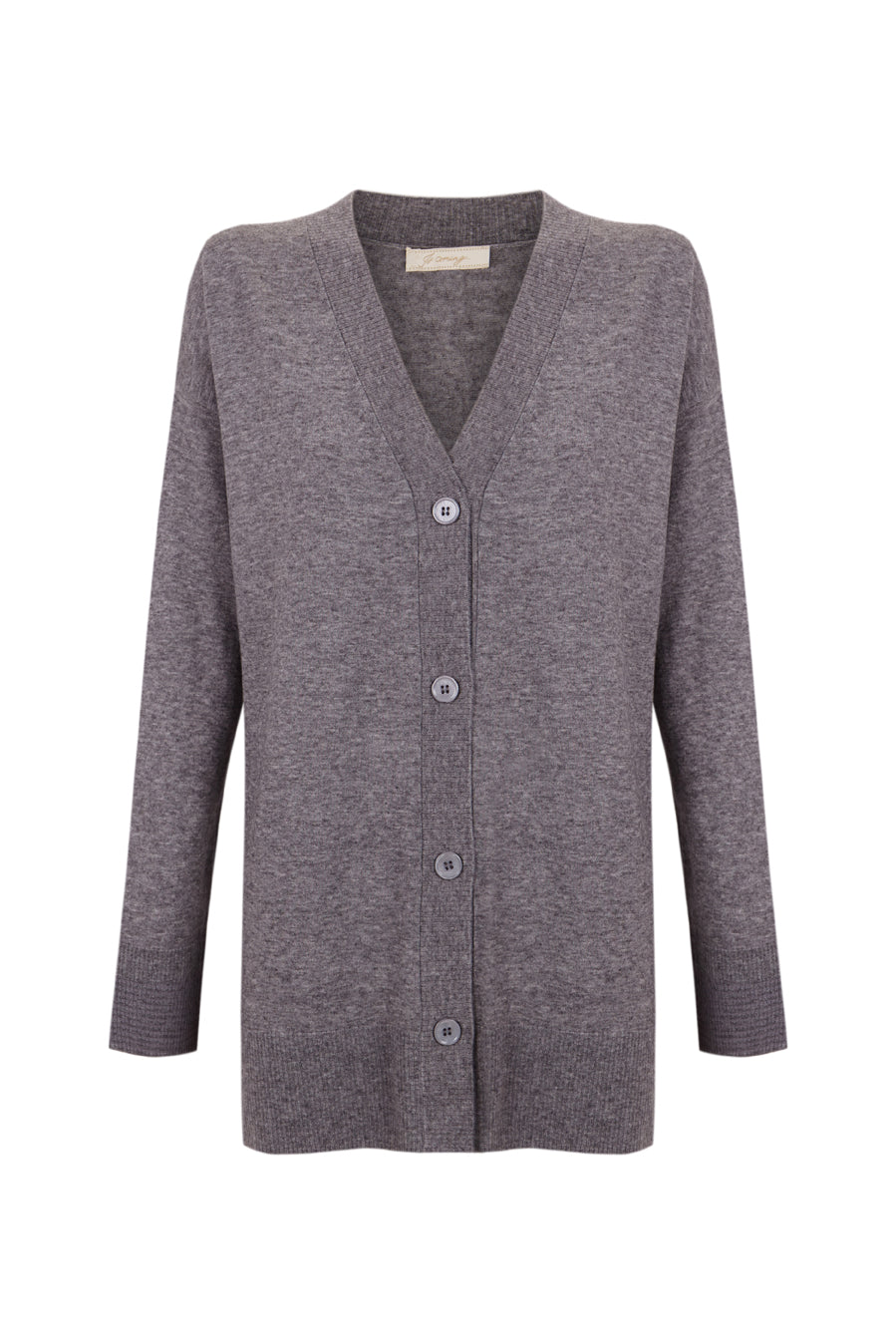 Chaqueta de punto fino gris