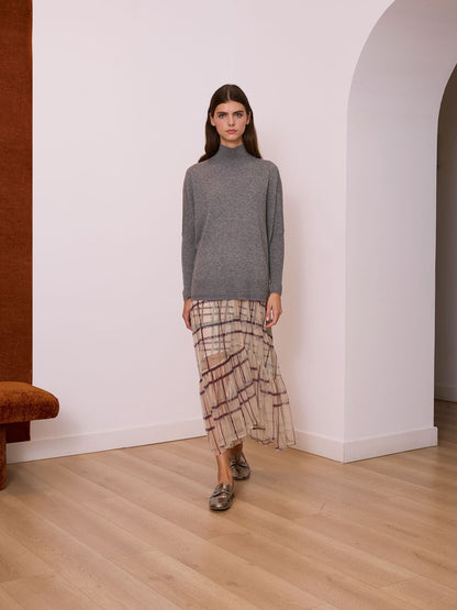 Jersey cuello alto gris