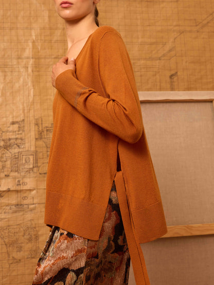 Jersey naranja de pico con lazadas