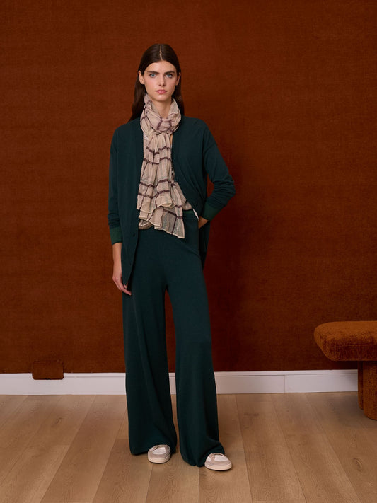 Pantalón de lana verde botella