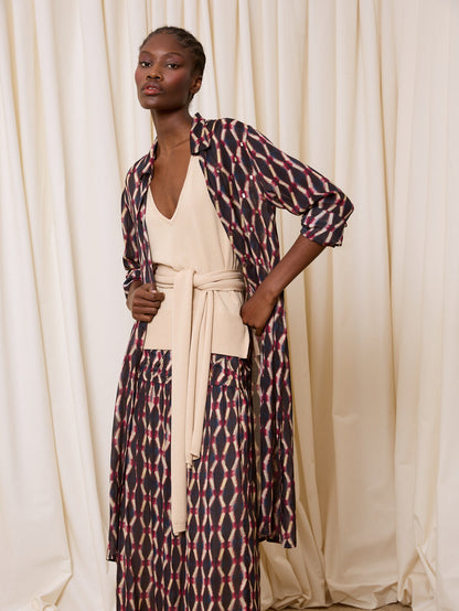 Top de punto con lazo beige