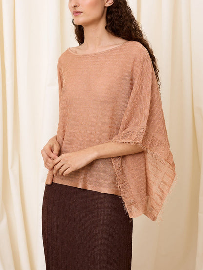 Poncho lurex rosa