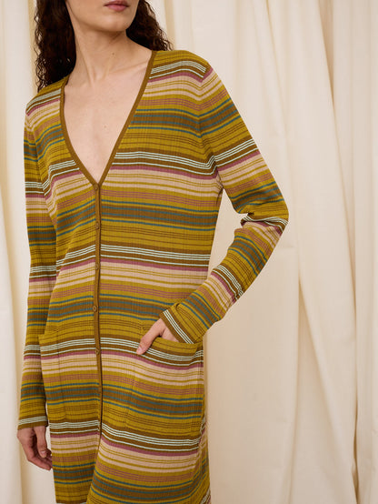 Chaqueta de rayas verde