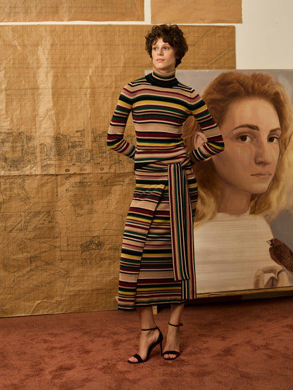 Jersey cuello alto multirayas