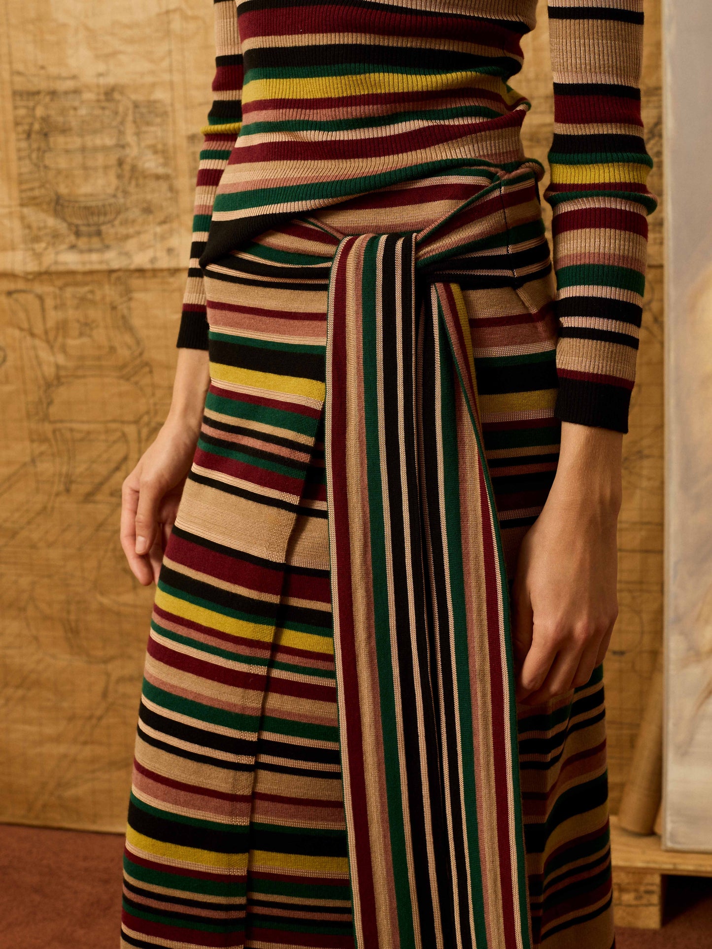 Falda pareo multirayas