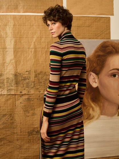 Jersey cuello alto multirayas