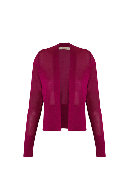 Chaqueta fucsia de lurex corta