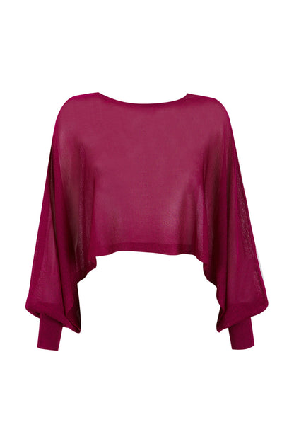 Poncho fucsia de lurex