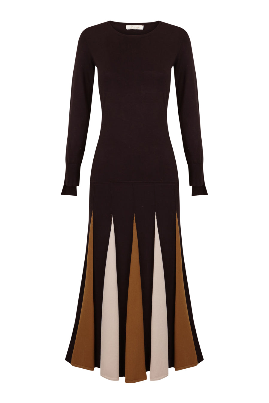 Vestido de punto blanco y negro