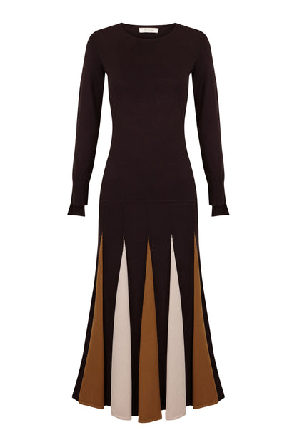 Vestido de punto blanco y negro