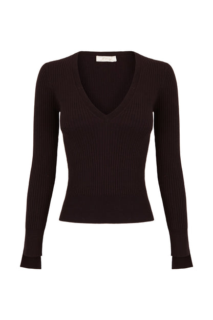 Jersey de cuello pico negro